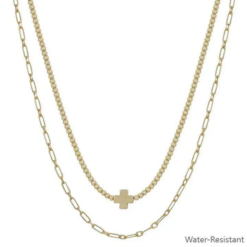 2 Layer Cross Necklace
