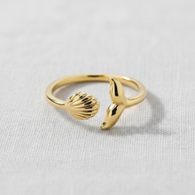 18k Whale Tail Adjustable Ring