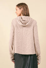 Embo Texture Hoodie Top in Ecru (REG)
