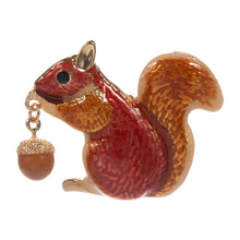 Squirrel Acorn Dangle Brooch