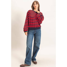Lyla Striped Sweatshirt in Red (REG)