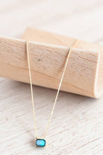 2 Tone Rectangle Stone Necklace