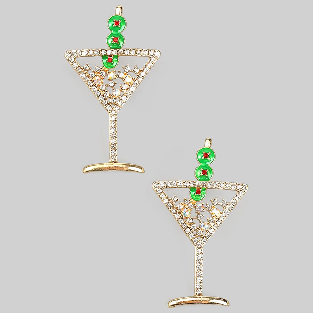 Crystal Dirty Martini Drop Earrings