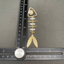 Abstract Pearl Fishbone Earrings