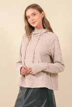 Embo Texture Hoodie Top in Ecru (REG)