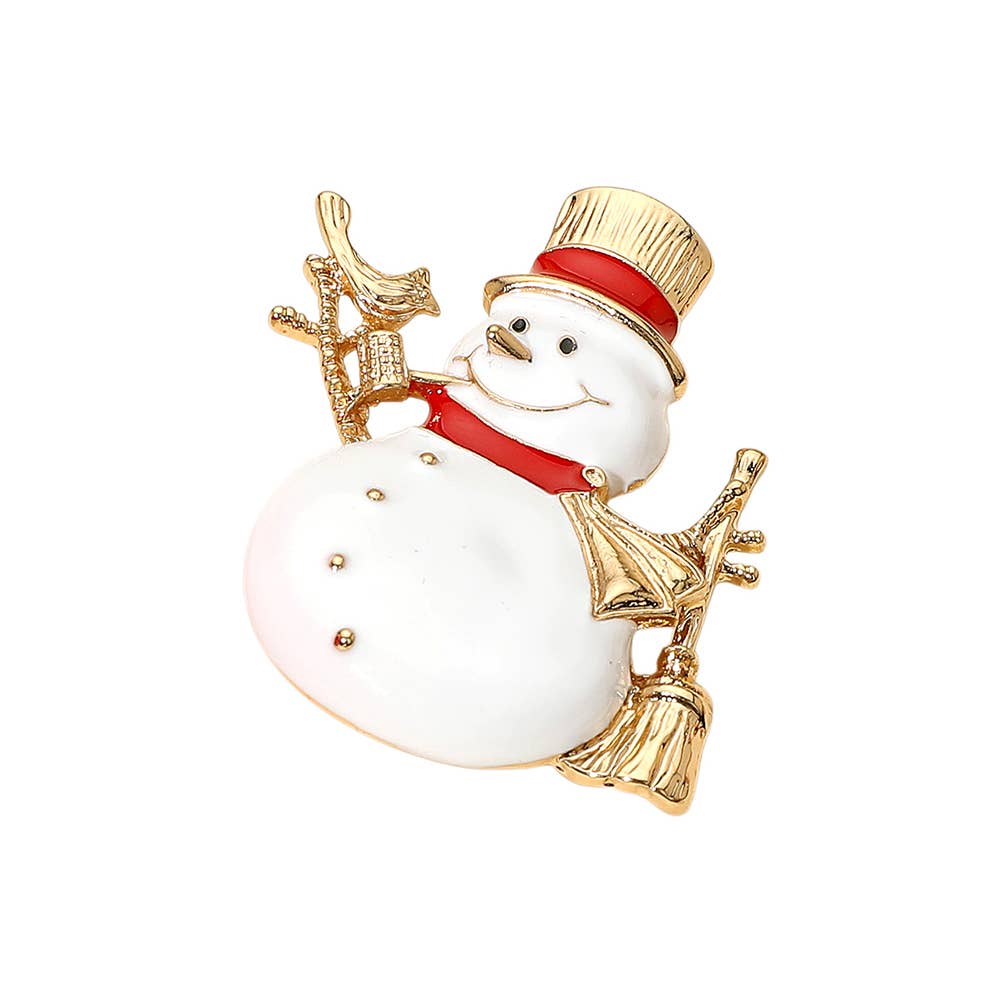 Festive Snowman Brooch
