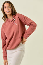 Snap and Zip Terry Top in Burnt Orange (REG)