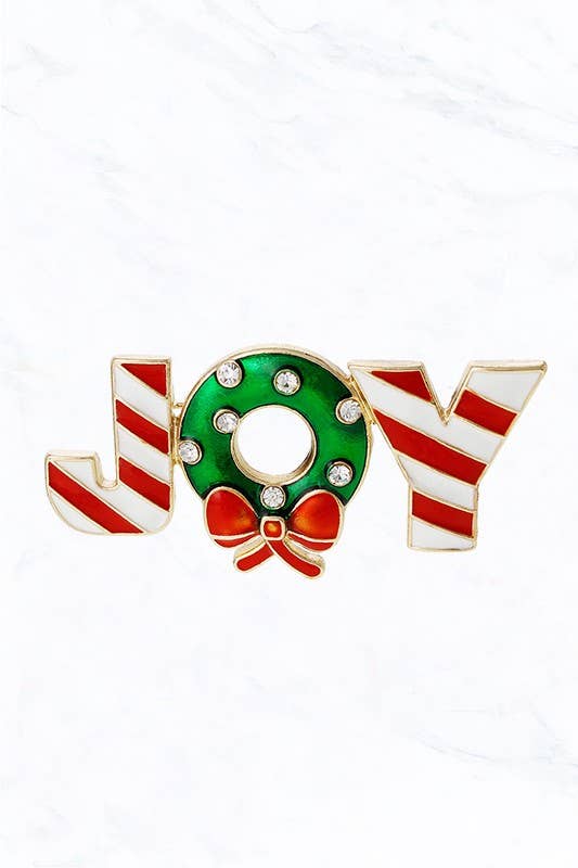Christmas Joy Wreath Brooch