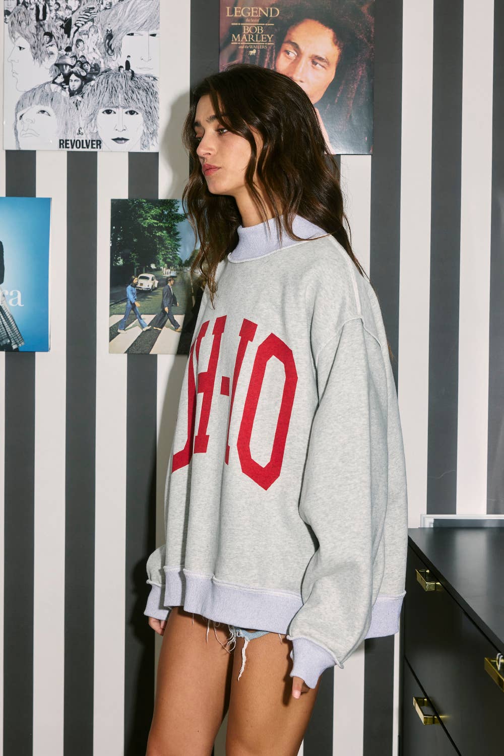 OH-IO Reversible Mockneck Sweatshirt (REG/PLUS)