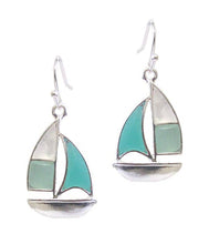 Charming Sea Glass Sailboat Earrings