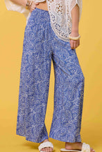 Paisley Wide Leg Pants in Sea Blue (REG)