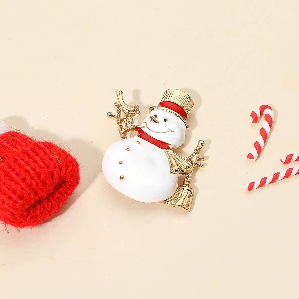 Festive Snowman Brooch