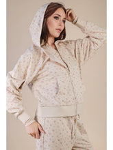 Comfy Floral Zip Up Hoodie in Cream (REG/PLUS)