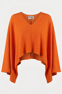 Orange Crepe Poncho Top (REG)