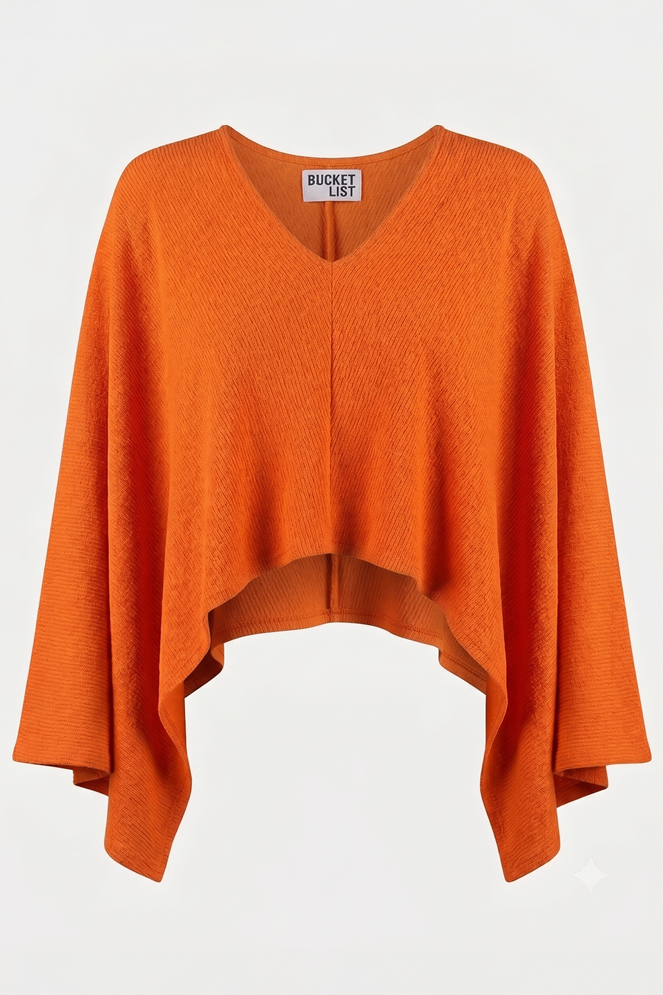 Orange Crepe Poncho Top (REG)