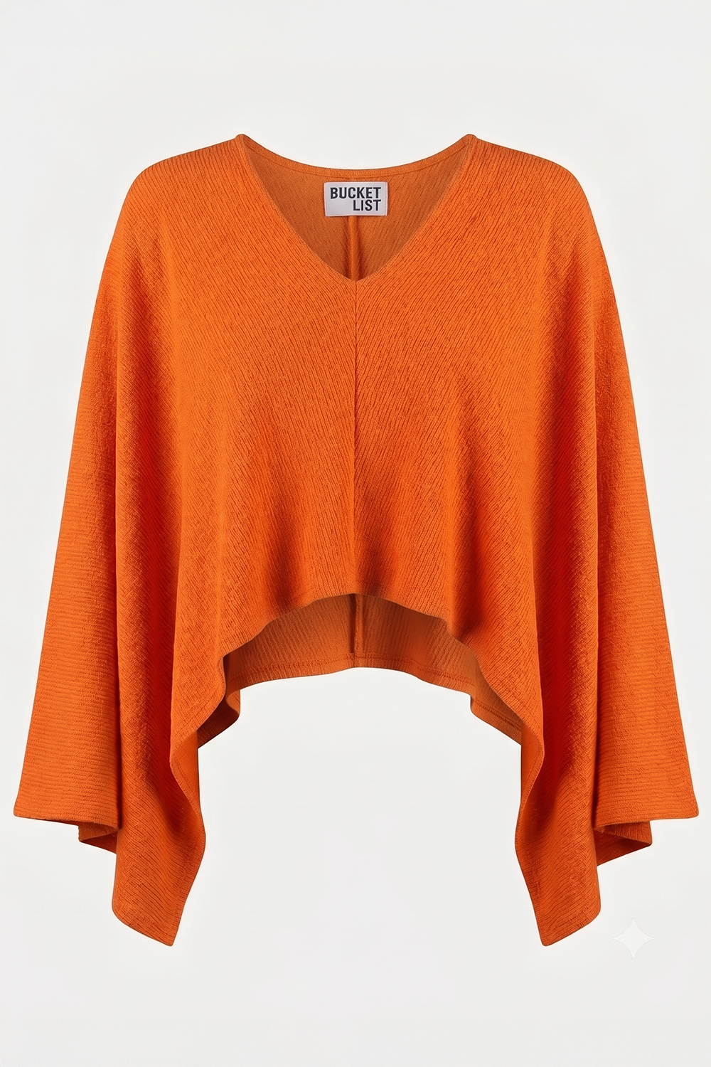 Orange Crepe Poncho Top (REG)