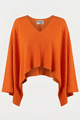 Orange Crepe Poncho Top (REG)