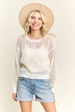 Open Knit Star Pullover Sweater in Off White (REG)