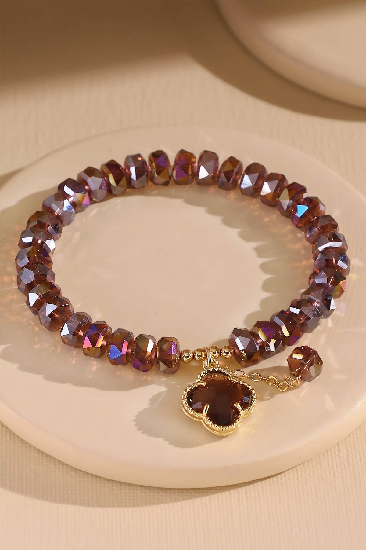 Clover Charm Beaded Bracelet