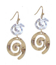 Mixed Metal Swirl Earrings