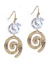 Mixed Metal Swirl Earrings