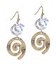 Mixed Metal Swirl Earrings