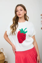 Strawberry Short Sleeve Sweater in Ivory (REG)