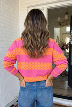 Polka Dot Stripe Pullover Top in Pink (REG)