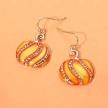 Rhinestone Enamel Pumpkin Earrings