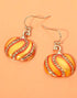 Rhinestone Enamel Pumpkin Earrings