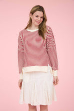 Exposed Seam Striped Top in Red (REG)