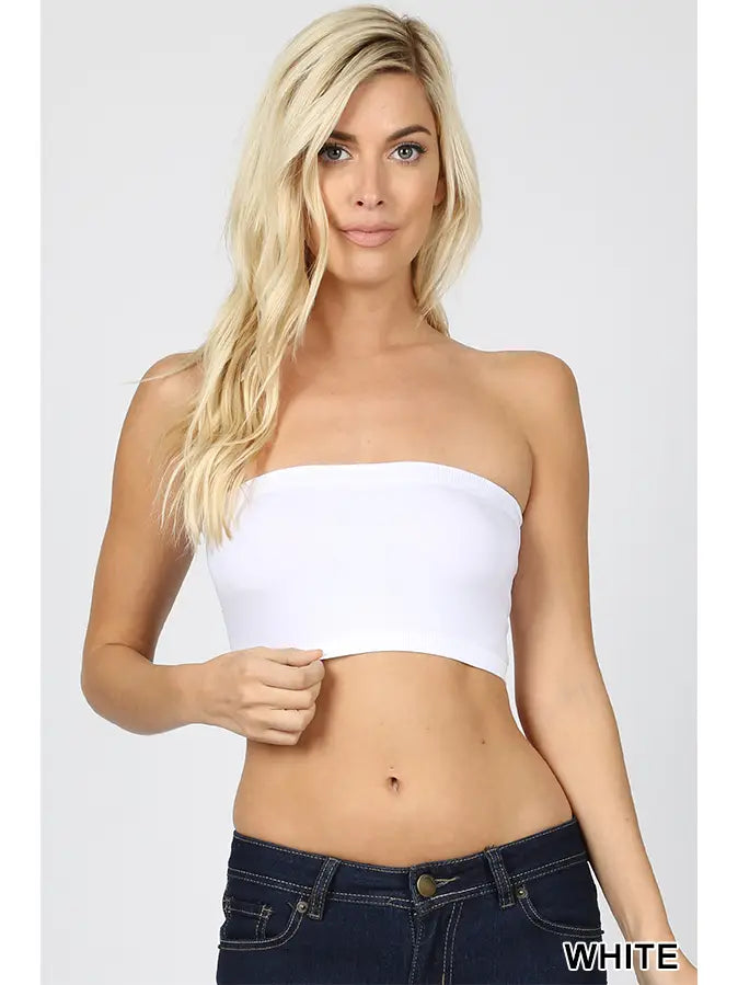 7 inch Bandeau Top in White