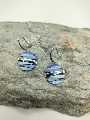 Blue Circle Earrings