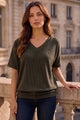 Vanessa Ribbed Top in Olive (REG)