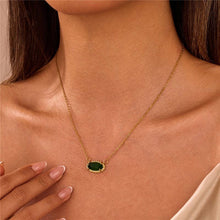 Oval Gemstone Necklace