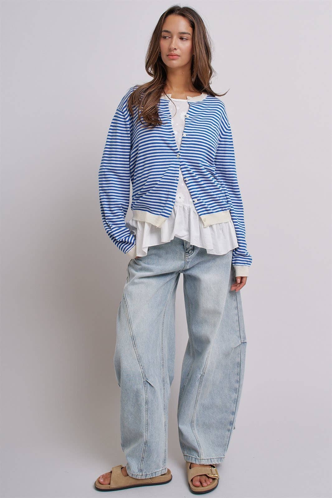 Blue Breton Striped Cardigan (REG)
