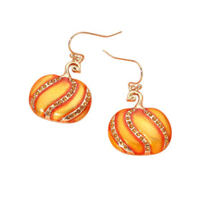 Rhinestone Enamel Pumpkin Earrings