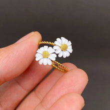18K Double Daisy Flower Ring