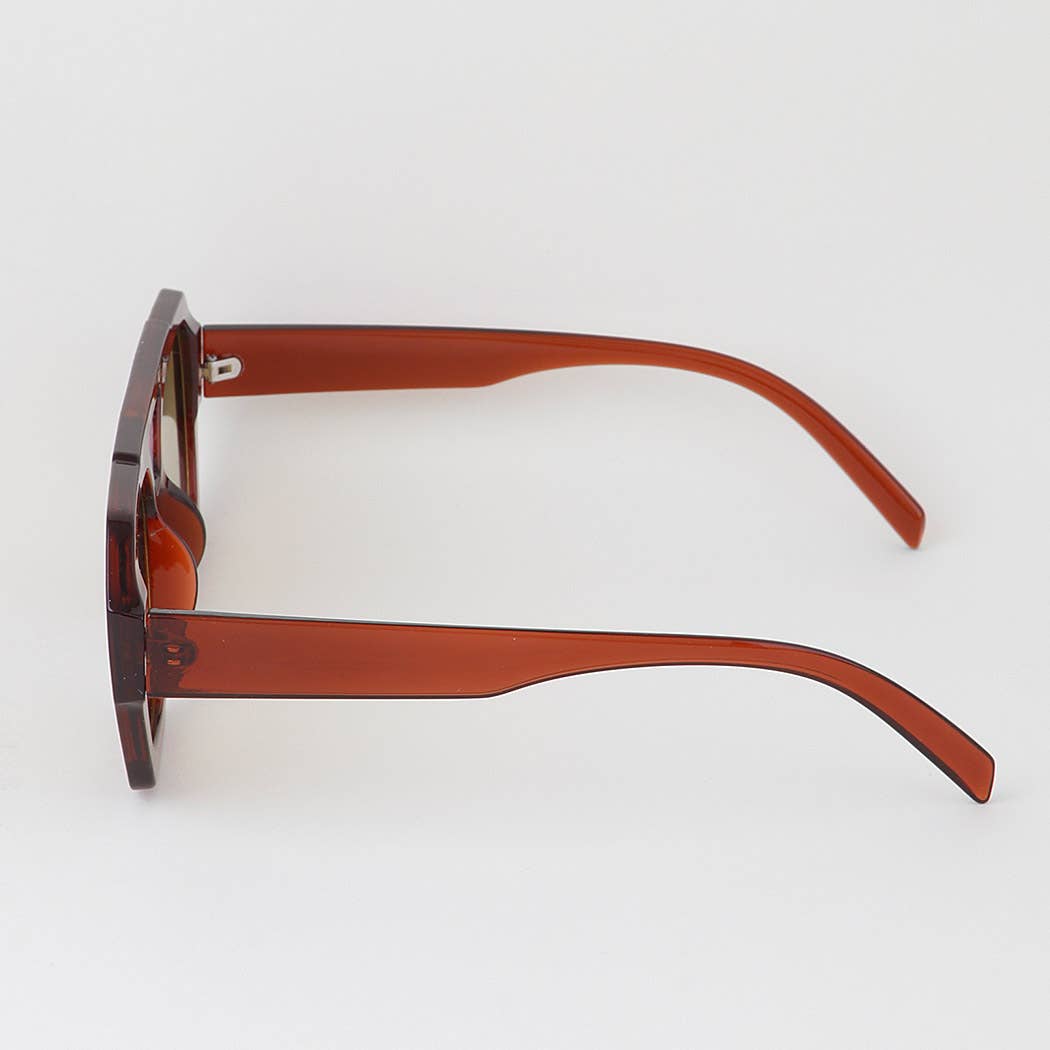 Straight Aviator Tinted Sunglasses