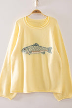 Fish Intarsia Sweater in Yellow (REG)