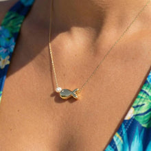 Dainty Pearl and Fish Necklace