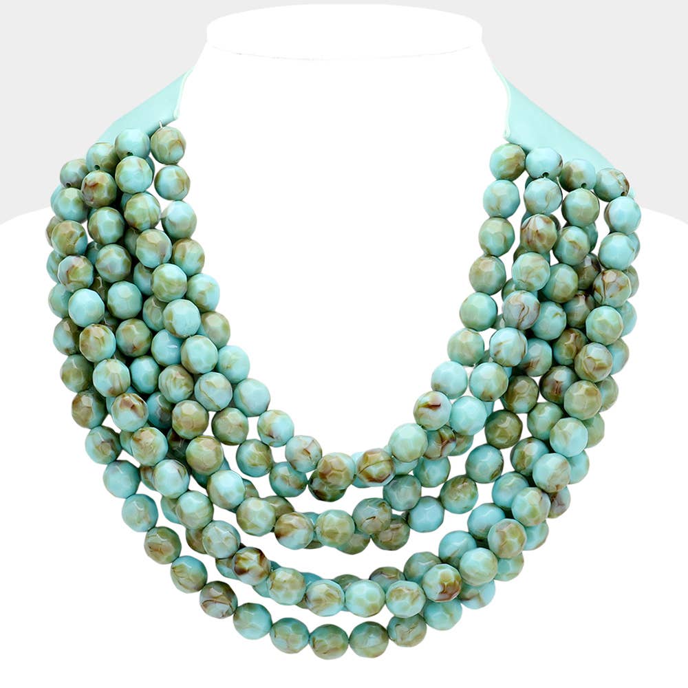 Chunky Bead Layered Magnetic Necklace