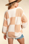 Oversized Checkered Pullover Sweater
