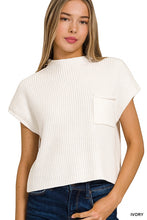 Mock Neck Crop Sweater in Ivory (REG)