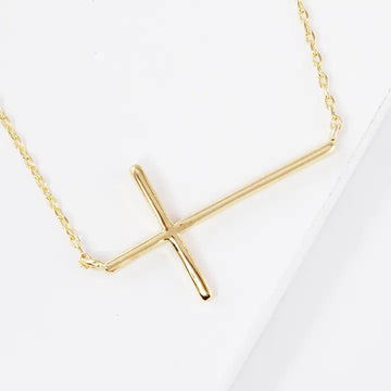 Dainty Side Cross Necklace