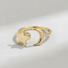 Gold Star and Moon Ring