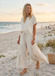 Tiered Linen Palazzo Pants in Natural (REG)