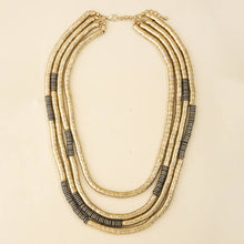 Tube Bead Layered Statement Necklace