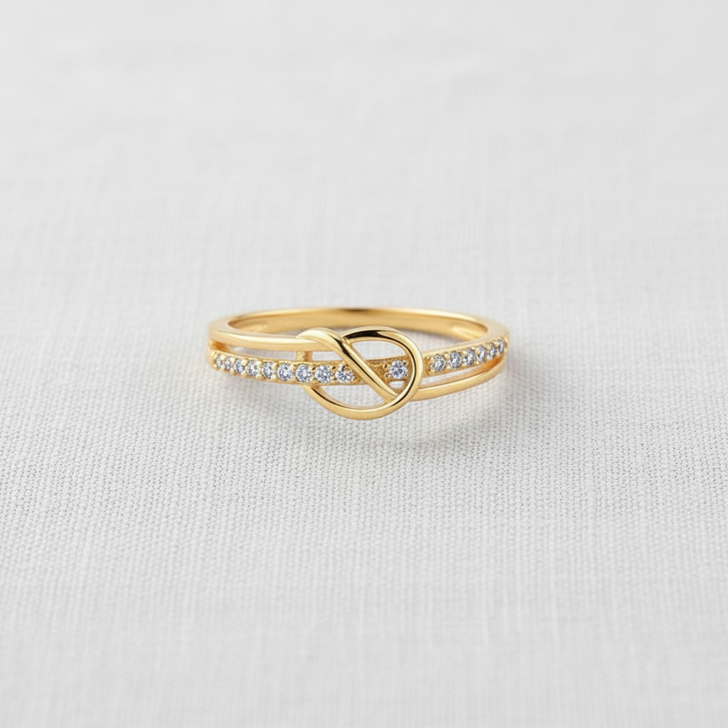 CZ Layered Knot Ring