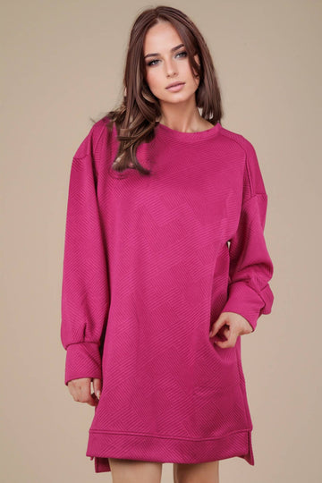 Magenta Mini Sweatshirt Dress (REG)